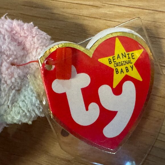 Ty Original Beanie Baby, Groovy the Bear, Tie-Dye Rainbow, DOB January 10, 1999 - Picture 11 of 15